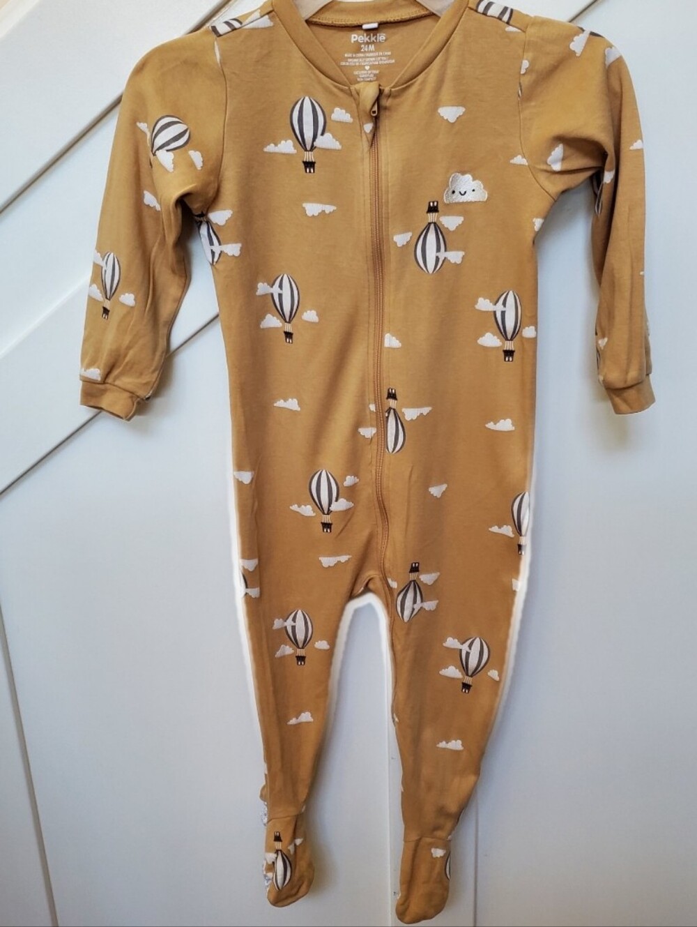 Mustard Hot Air Balloon Footed Baby One-Piece 24 Month